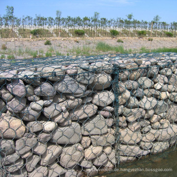 China Beste Qualität schwere galvanisierte PVC beschichtete Gabion-Wand